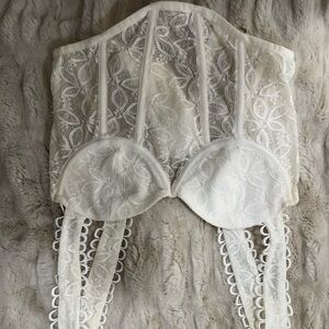 White Lace Bustier Top